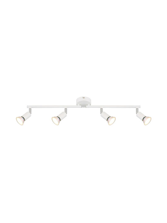 Globo Lighting Σποτ με 4 Φώτα και με Ντουί GU10 σε Λευκό Χρώμα