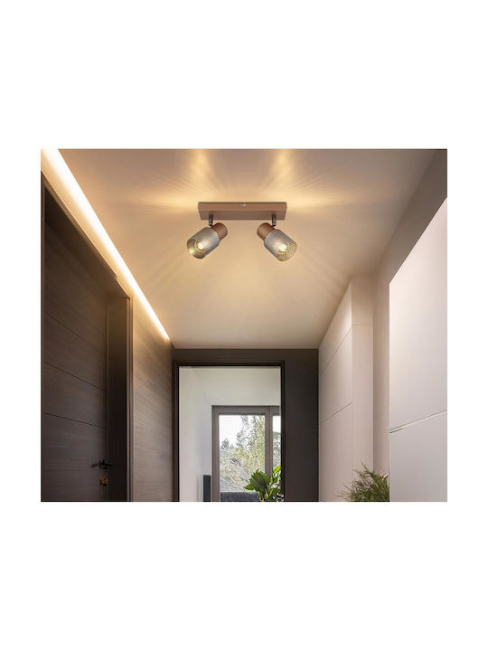 Globo Lighting Dublu Spot cu Soclu E14 în Culoare Maro
