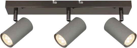 Globo Lighting Τριπλό Σποτ με Ντουί GU10 σε Γκρι Χρώμα
