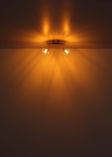 Globo Lighting Διπλό Σποτ με Ντουί E14 σε Χρυσό Χρώμα