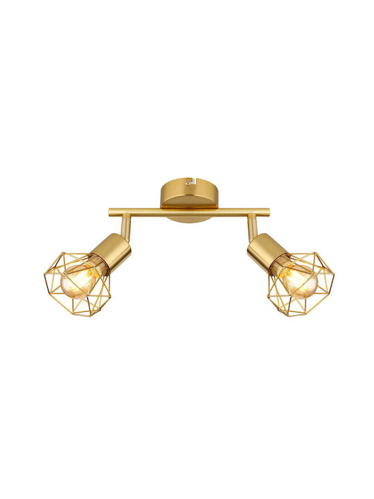 Globo Lighting Διπλό Σποτ με Ντουί E14 σε Χρυσό Χρώμα