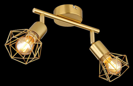 Globo Lighting Διπλό Σποτ με Ντουί E14 σε Χρυσό Χρώμα