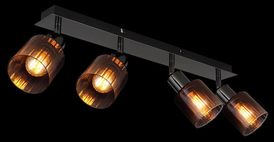 Globo Lighting Spot with 4 Lights and with Socket E14 in Copper Color