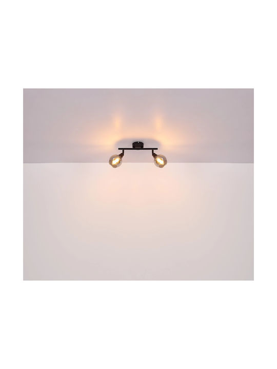 Globo Lighting Spot with 4 Lights and with Socket E14 in Black Color