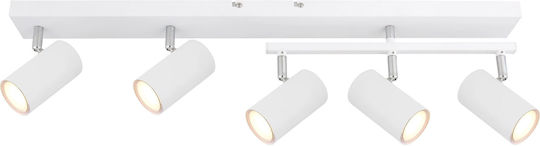 Globo Lighting Spot mit 5 Lichtern und mit Fassung GU10 in Weiß Farbe
