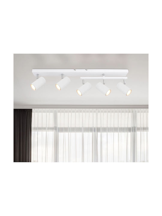 Globo Lighting Σποτ με 5 Φώτα και με Ντουί GU10 σε Λευκό Χρώμα