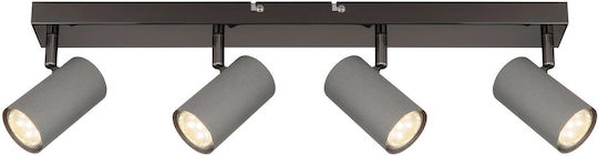 Globo Lighting Spot with 4 Lights and with Socket GU10 in Gray Color Globo Lighting Spot with 4 Lights and with Socket GU10 in Gray Color