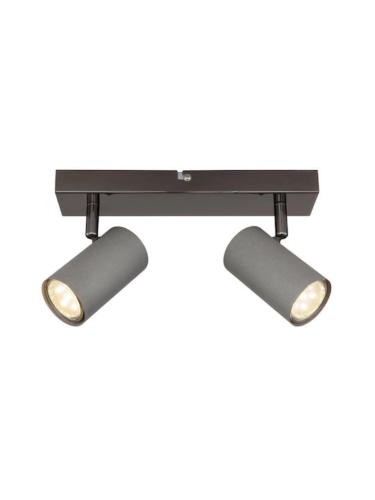 Globo Lighting Dublu Spot cu Soclu GU10 în Culoare Gri