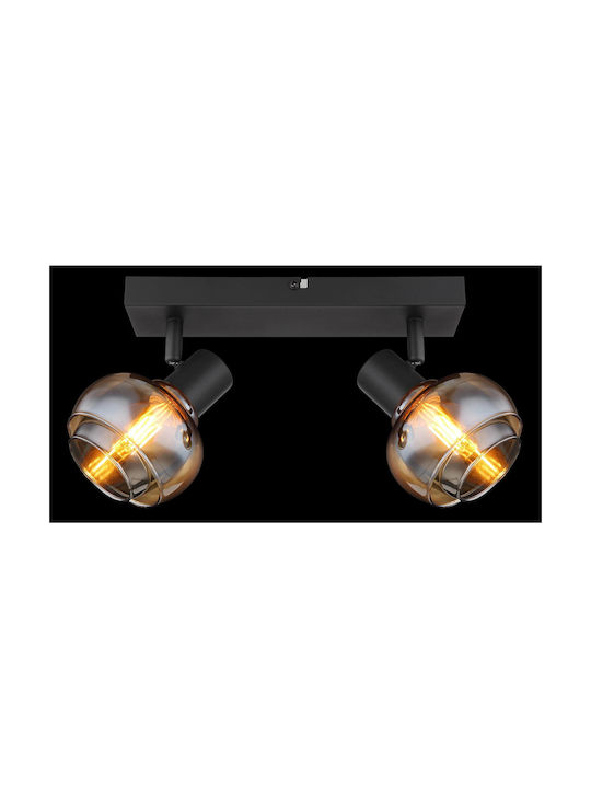 Globo Lighting Διπλό Σποτ με Ντουί E14 σε Μαύρο Χρώμα