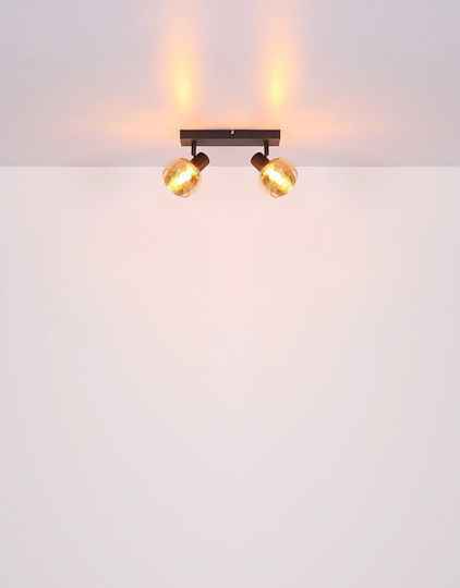 Globo Lighting Double Spot with Socket E14 in Black Color