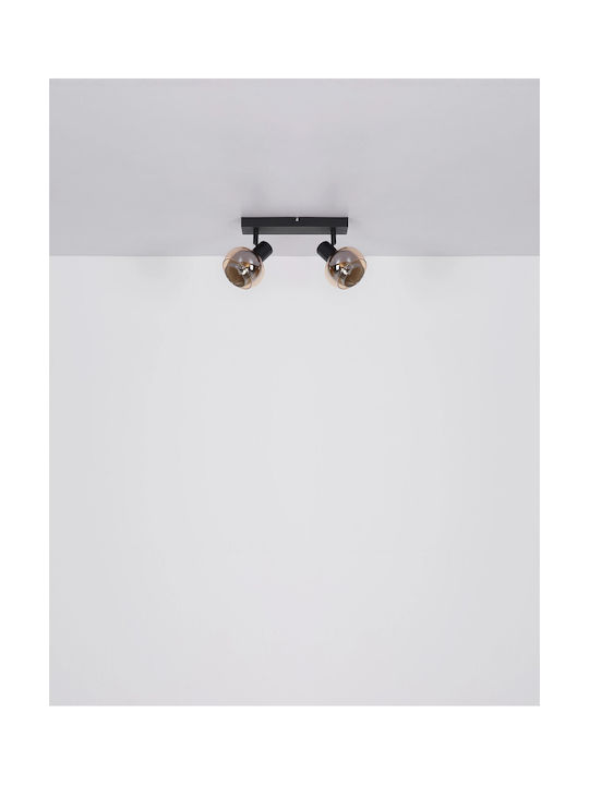 Globo Lighting Διπλό Σποτ με Ντουί E14 σε Μαύρο Χρώμα