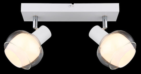 Globo Lighting Διπλό Σποτ με Ντουί E14 σε Λευκό Χρώμα