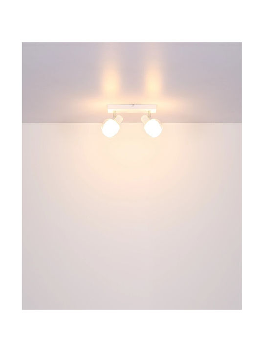 Globo Lighting Double Spot with Socket E14 in White Color