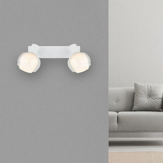Globo Lighting Double Spot with Socket E14 in White Color