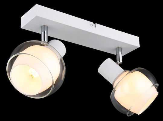 Globo Lighting Double Spot with Socket E14 in White Color