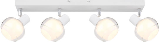 Globo Lighting Σποτ με 4 Φώτα και με Ντουί E14 σε Λευκό Χρώμα