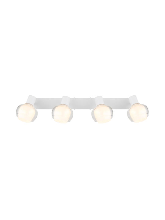 Globo Lighting Spot with 4 Lights and with Socket E14 in White Color