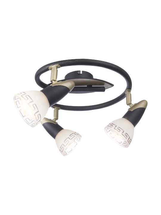 Globo Lighting Τριπλό Σποτ με Ντουί E14 σε Χρυσό Χρώμα