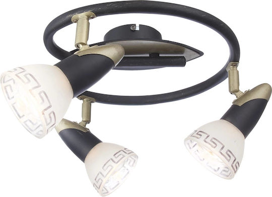 Globo Lighting Τριπλό Σποτ με Ντουί E14 σε Χρυσό Χρώμα