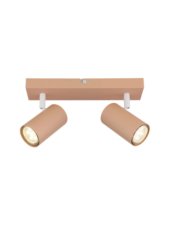 Globo Lighting Διπλό Σποτ με Ντουί GU10 σε Πορτοκαλί Χρώμα