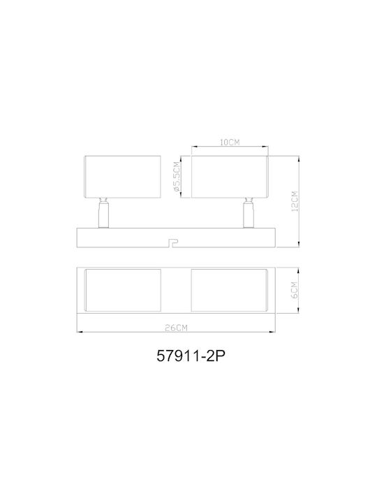 Globo Lighting Διπλό Σποτ με Ντουί GU10 σε Πορτοκαλί Χρώμα