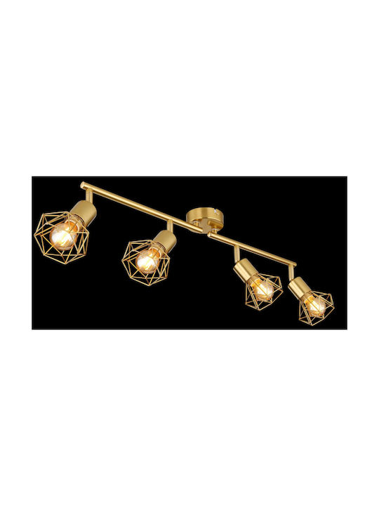 Globo Lighting Σποτ με 4 Φώτα και με Ντουί E14 σε Χρυσό Χρώμα