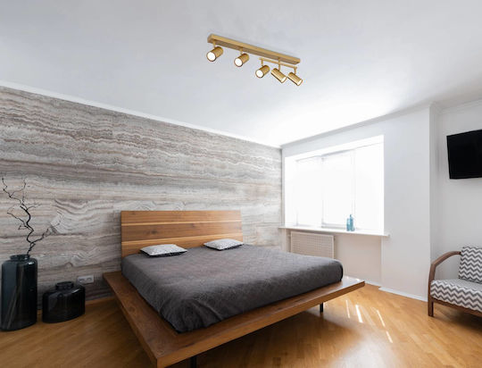 Globo Lighting Spot cu 5 Lumini și cu Soclu GU10 în Culoare Auriu