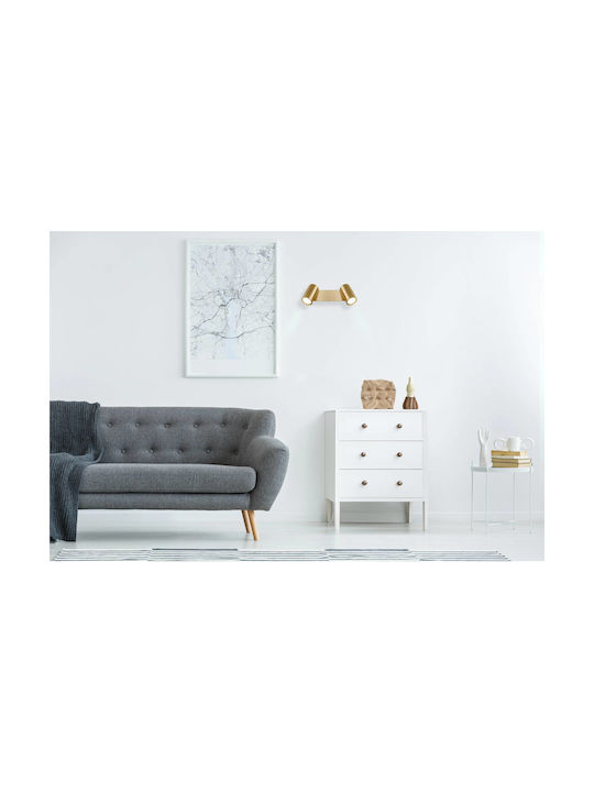 Globo Lighting Double Spot with Socket GU10 in Gold Color