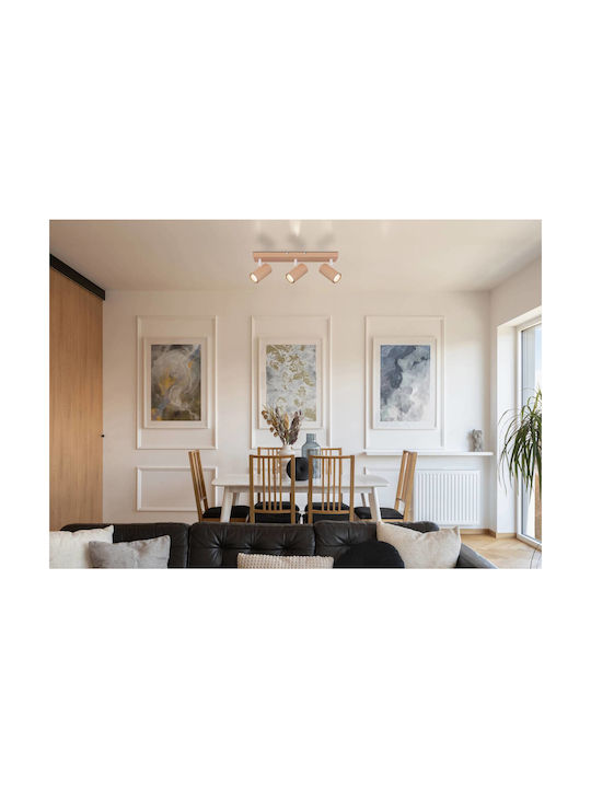Globo Lighting Τριπλό Σποτ με Ντουί GU10 σε Πορτοκαλί Χρώμα