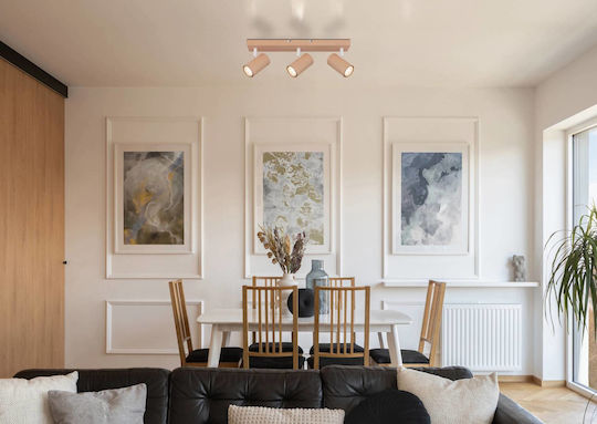 Globo Lighting Τριπλό Σποτ με Ντουί GU10 σε Πορτοκαλί Χρώμα