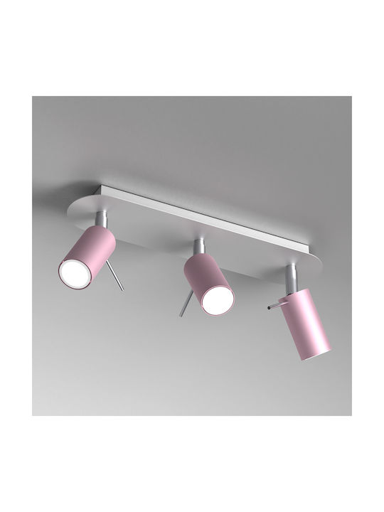 Eko Light Preston Dreifach Spot mit Fassung GU10 in Rosa Farbe