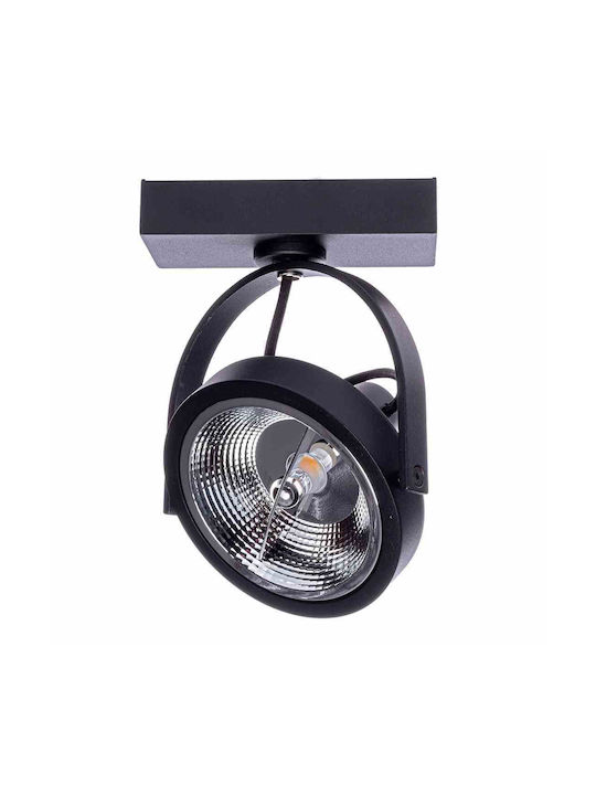 Eko Light Μονό Σποτ με Ντουί GU10 σε Μαύρο Χρώμα