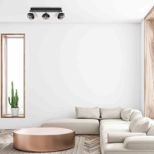 Eko Light Тройно Спот с Цокъл E14 в Черен Цвят