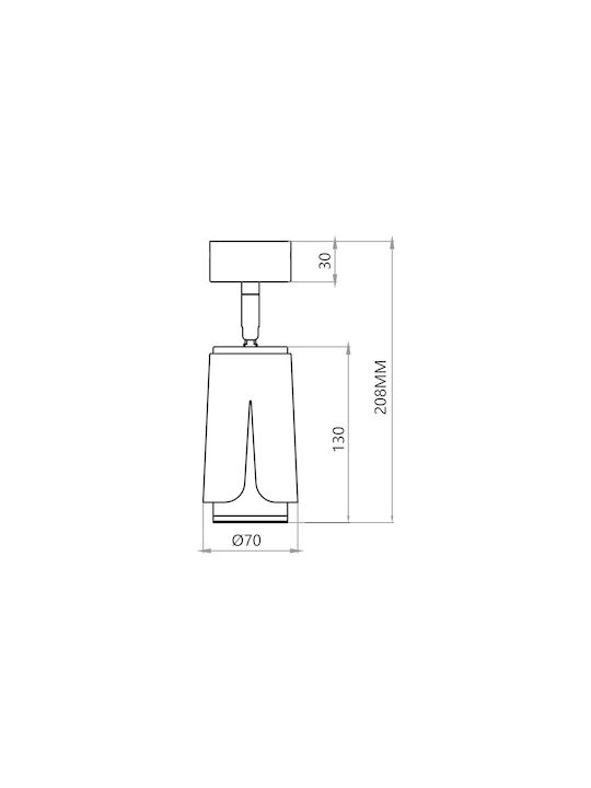 Eko Light Single Spot with Socket GU10 in Black Color