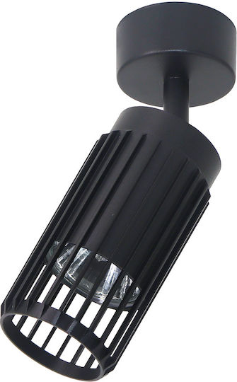 Eko Light Μονό Σποτ με Ντουί GU10 σε Μαύρο Χρώμα