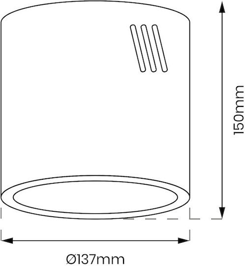 Eko Light Single Spot with Socket E27 in Black Color