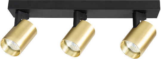 Eko Light Тройно Спот с Цокъл GU10 в Черен Цвят