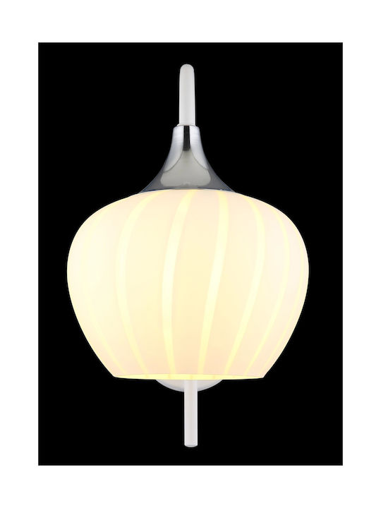Globo Lighting Φωτιστικό Τοίχου με Ντουί E27 και Διακόπτη Λευκό 18x32εκ.