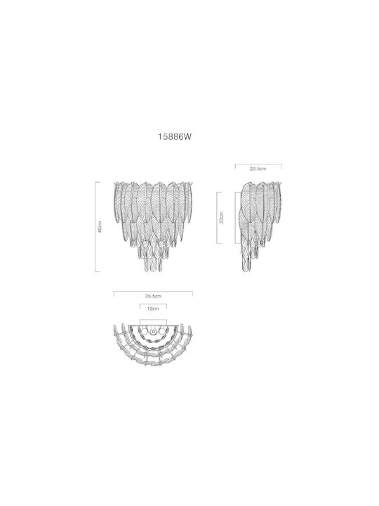 Globo Lighting Lamp Wall with Socket E14 Transparent 35.5x40cm