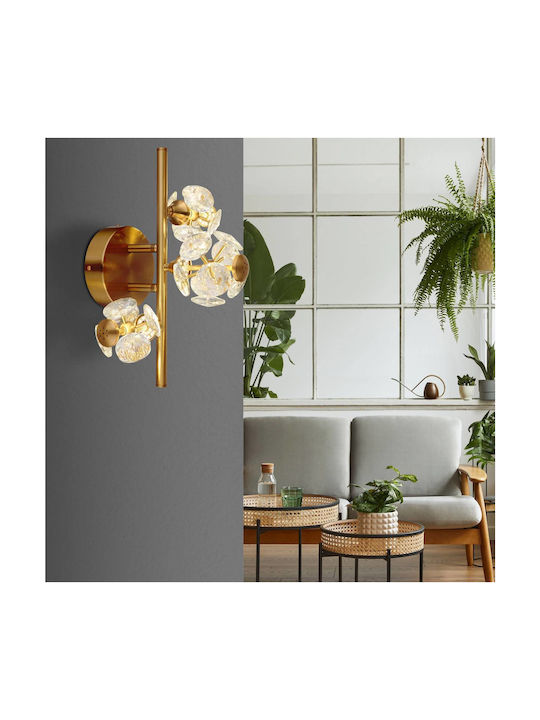 Globo Lighting Lamp Wall with Integrated LED and Warm White Light Gold 28x21cm