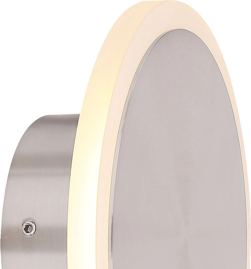 Globo Lighting Φωτιστικό Τοίχου με Ενσωματωμένο LED και Θερμό Λευκό Φως Ασημί 13εκ.