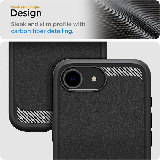 Spigen Rugged Armor Back Cover Σιλικόνης 2mm Μαύρο (iPhone 17e / 16e)