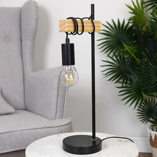 Decorative Lamp with Socket for Bulb E27 Black