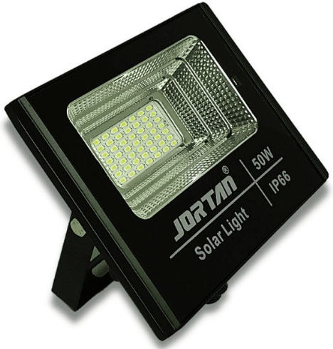 Jortan Στεγανός Ηλιακός Προβολέας LED 50W Ψυχρό Λευκό 6500K με Τηλεχειριστήριο IP66