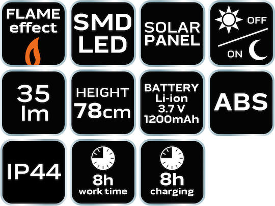 Neo Tools Spiked Solar Light Torch 1W 35lm with Photocell IP45