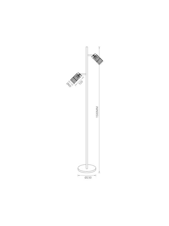 Eko Light Floor Lamp with Socket for Bulb GU10 Black