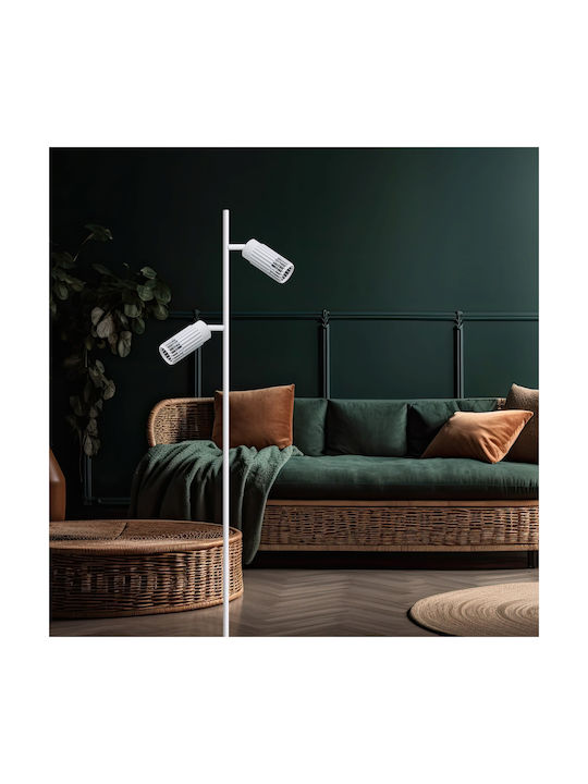 Eko Light Φωτιστικό Δαπέδου με Ντουί για Λαμπτήρα GU10 Λευκό