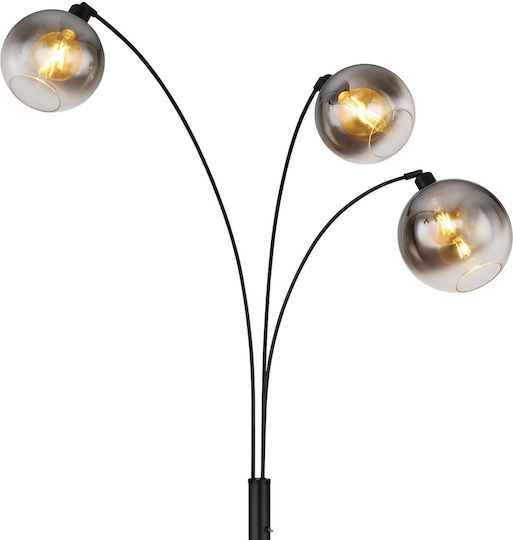 Globo Lighting Floor Lamp H200cm. with Socket for Bulb E27 Black