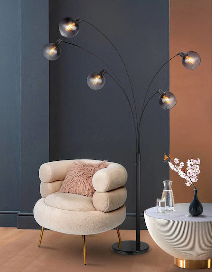 Globo Lighting Seymour Floor Lamp with Socket for Bulb E27 Black