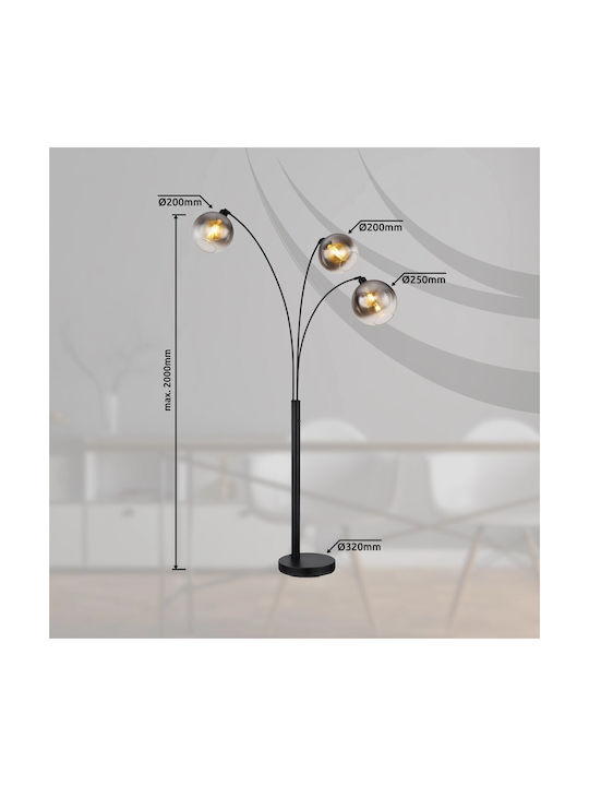 Globo Lighting Φωτιστικό Δαπέδου Υ200εκ. με Ντουί για Λαμπτήρα E27 Μαύρο